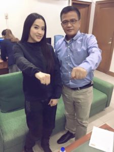 Mocha Uson with Customs commissioner Nicanor Faeldon. Photo from Uson's blog.