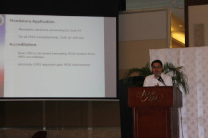 During a May 26 BOC-PEZA forum organized jointly by the Philippine International Seafreight Forwarders Association and PortCalls at the Manila Hotel, BOC deputy commissioner for Assessment and Operations Coordinating Group Group (AOCG) Atty. Agaton Teodoro Uvero had already announced that Commissioner Lina had instructed him to draft a CMO exempting PEZA locators from filing for accreditation with the BOC Accounts Management Office. Photo courtesy of the PISFA.