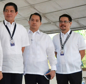 All staying for now: (L to R) deputy commissioners Jessie Dellosa, Ariel Nepomuceno and Atty Agaton Uvero. Also staying put are deputy commissioners Editha Tan and Atty Arturo Lachica.