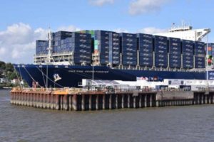 The CMA CGM GEORG FORSTER in Hamburg